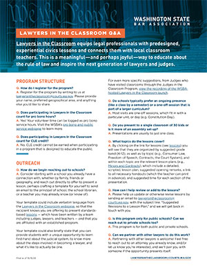 Lawyers in the Classroom FAQ Lawyers in the Classroom FAQ
