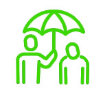 Icon two people under umbrella
