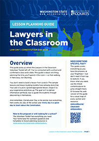 Cover of Lawyers in the Classroom guide