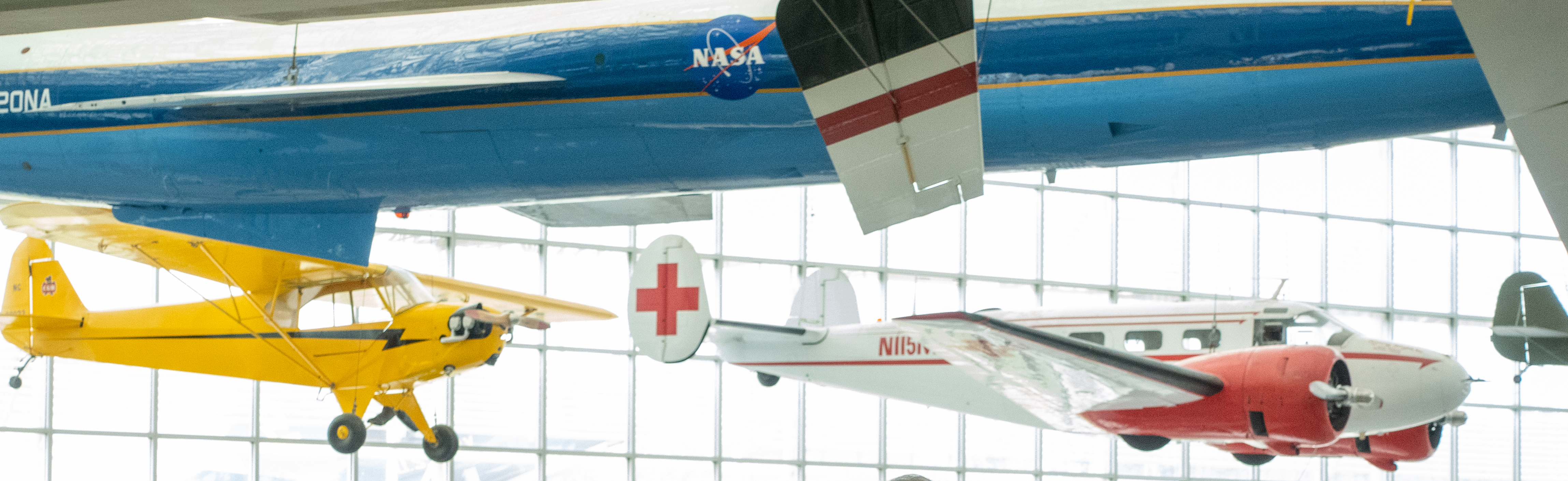 Airplanes hannging at the Museum of Flight in Seattle