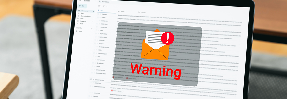 Laptop with a warning icon