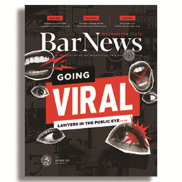 Cover of July 2025 Bar News: "Going Viral"