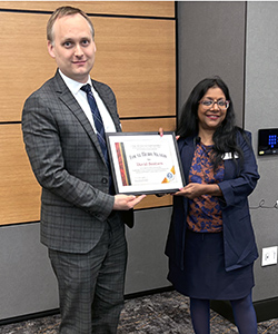 David J. Bentsen with Sunitha Anjilvel, immediate past president of WSBA