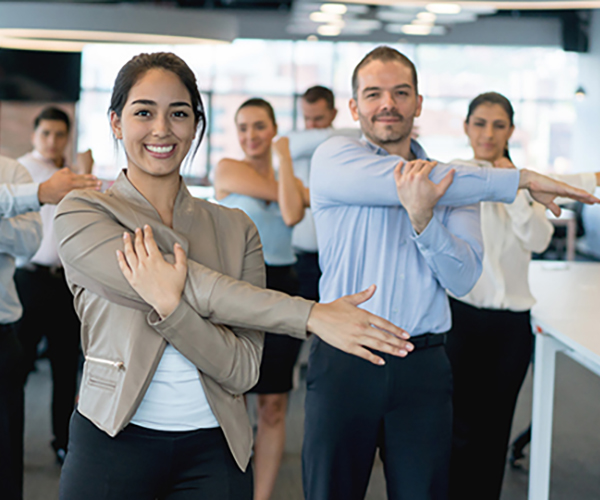 People exercising